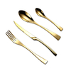 Wedding Hotel 18/10 Stainless Steel Flatware Set Gold Plated Cutlery 