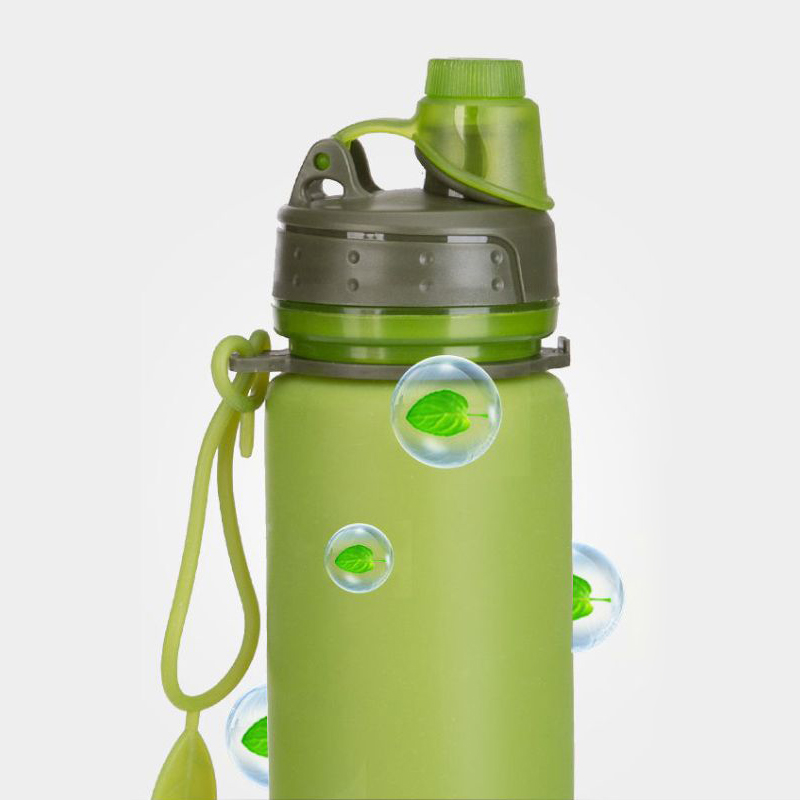 Custom Bottled Plastic Silicon Drinking Bottle Collapsible Foldable Travel Sport Water Bottle with Custom Logo
