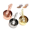 Metal Stainless Steel Scoop Brass Copper Rose Gold Measuring Cups And Spoons