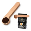Small Wood Bamboo Spoon Tea Coffee Bean Measuring Scoop With Bag Clip