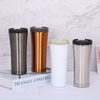New Style 500ml Gold Black Stainless Steel Office Coffee Cup Bottle Thermal Double Wall Insulated Vacuum Flask with Lid