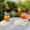 Wholesale Circular Boho Hand Woven Coaster with Tassels Non-slip Heat Resistant Milk Coffee Cup Mat Reusable Drink Coaster