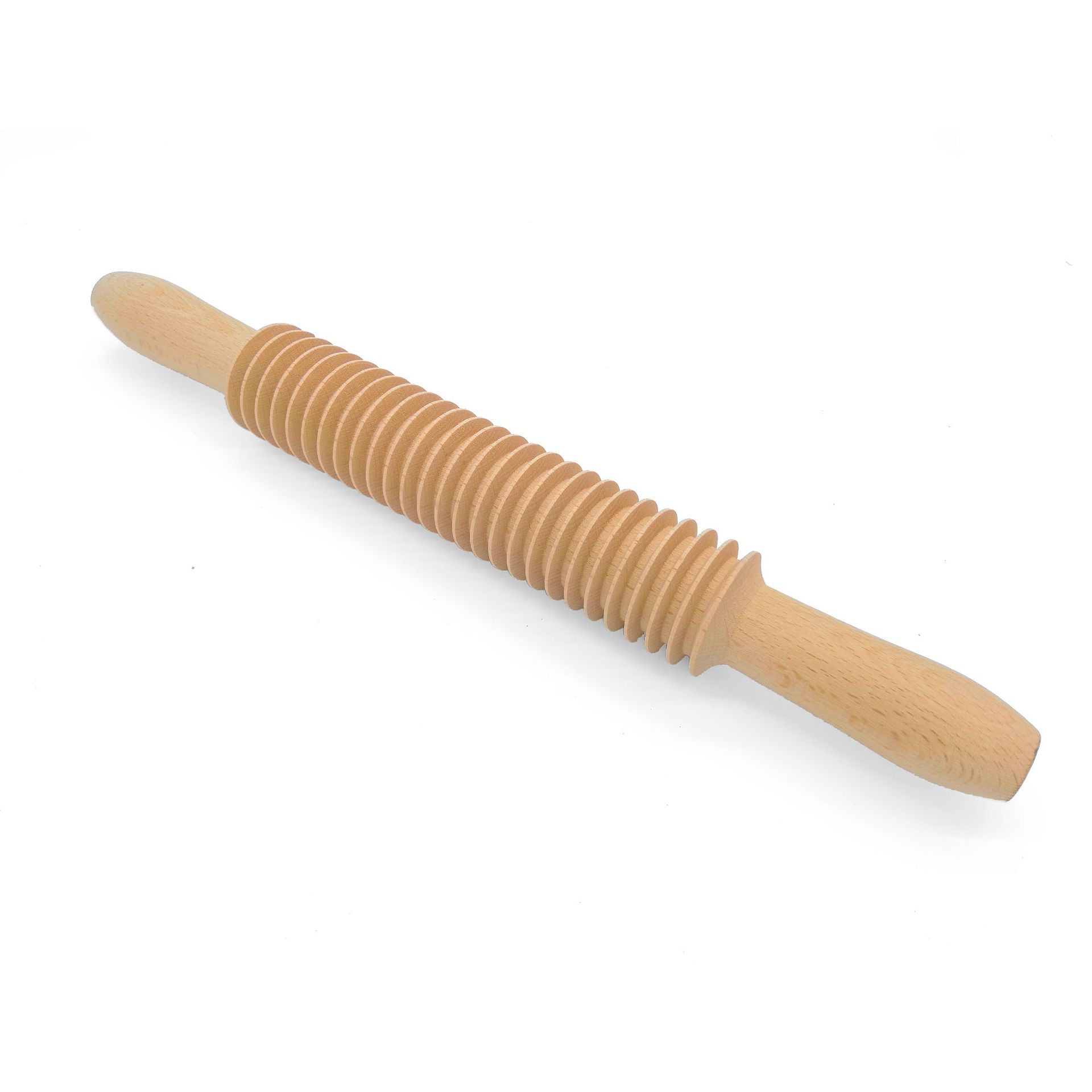Wooden screw thread long thin spaghetti beech wood rolling pin for baking dough pasta noodles