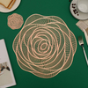 Eco Friendly Anti Slip Table Mat Placemat Golden Rose Flower Shape Print Pvc Placemat Set for Dining