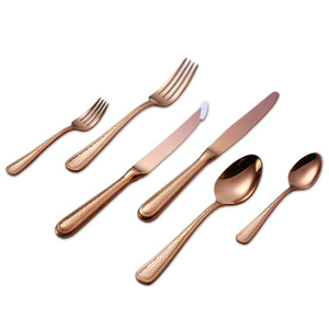 Cathylin 6pcs promotions elegant rose gold flatware, banquet stainless steel cutlery set 
