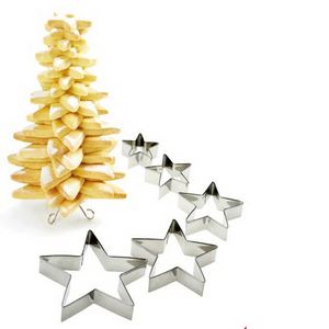 9 pcs 3d Christmas tree mini star shape mold metal stainless steel cookie cutter set