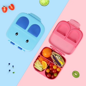 Bpa Free Children Colorful Bento Box Plastic Pp Silicone Lunch Box Food Grade Kids Lunchbox for School with Handle