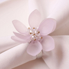 Luxury Design 4.5cm Clear Crystal Glass Gold Beveled Bow Acrylic Napkin Ring with Flower for Wedding