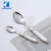 Cathylin Shiny Stainless Steel Acrylic Handle Customized Logo Knife Spoon Fork Flatware And Cutlery Set
