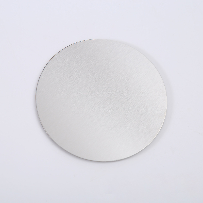 No Slip Round Shape Cup Mat 6 Piece Set Silver Stainless Steel Thermal Insulation Coaster for Drink Beverage