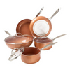New Design 10pcs Aluminum Cookware Home Kitchen Copper Ceramic Cooking Pot And Pan Cookware Sets