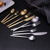 Custom Knife Spoon Fork Silverware Modern Luxury Wedding Matte Gold Flatware Stainless Steel Cutlery Set