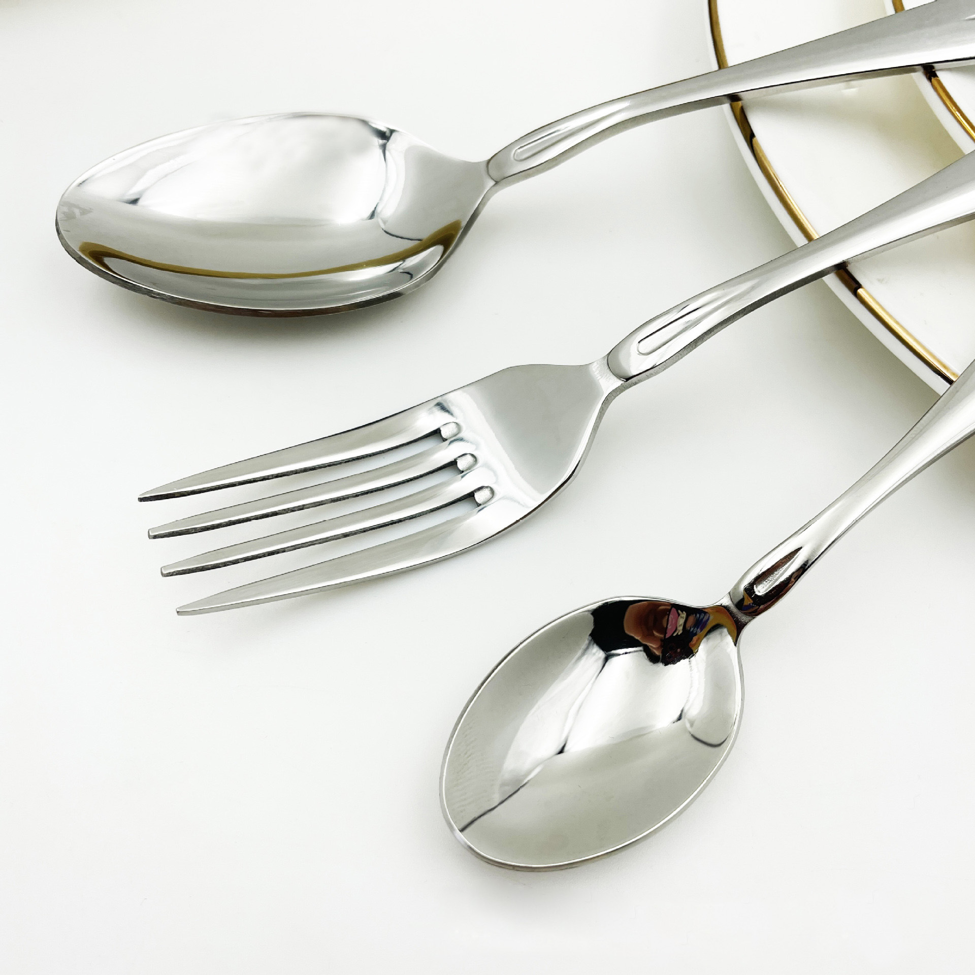 Bulk Blanks A Besteck Custom Logo Dinner Fork Spoon Knife Silverware Stainless Steel Flatware Set