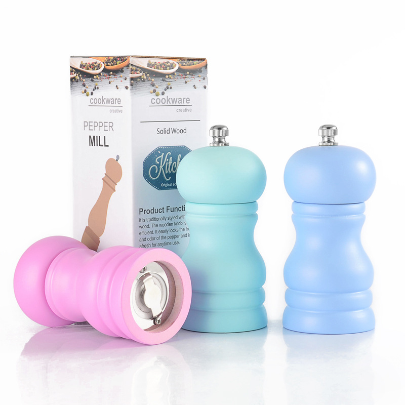 Blue Pink Color Stainless Steel Ceramic Manual Mini Cumin Herb Mill Spice Salt And Pepper Grinder Set