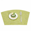 Heat Resistant Proof Fancy Cross Stitch Fabric Large Seashelll Shell Pvc Mat Placemat Set for A Round Dining Table