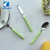 Low Price Plastic Two-color Handle Cutlery Handle 18/10 Stainless Steel Cutlery Set