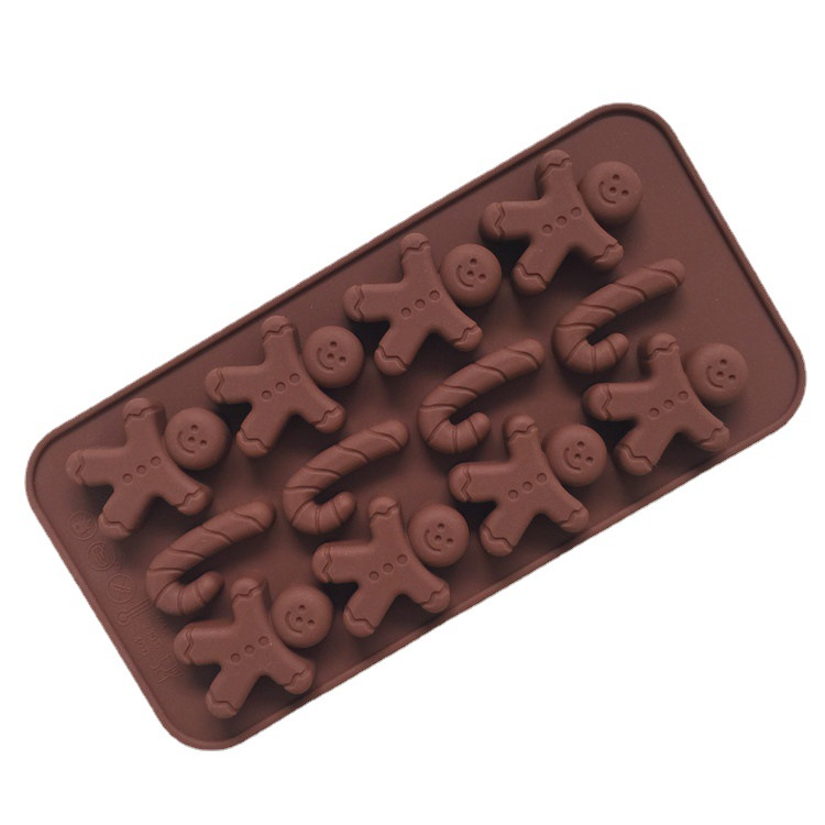 12 Cavities 3d Cute People Men Shape Biscuit Jelly Candy Silicone Mould Chocolate Mold for Sale