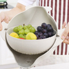 High Quality Wheat Straw Double Drain Basket Bowl Strainer Kitchen Strainer Basket Vegetable/fruit Washing Basket