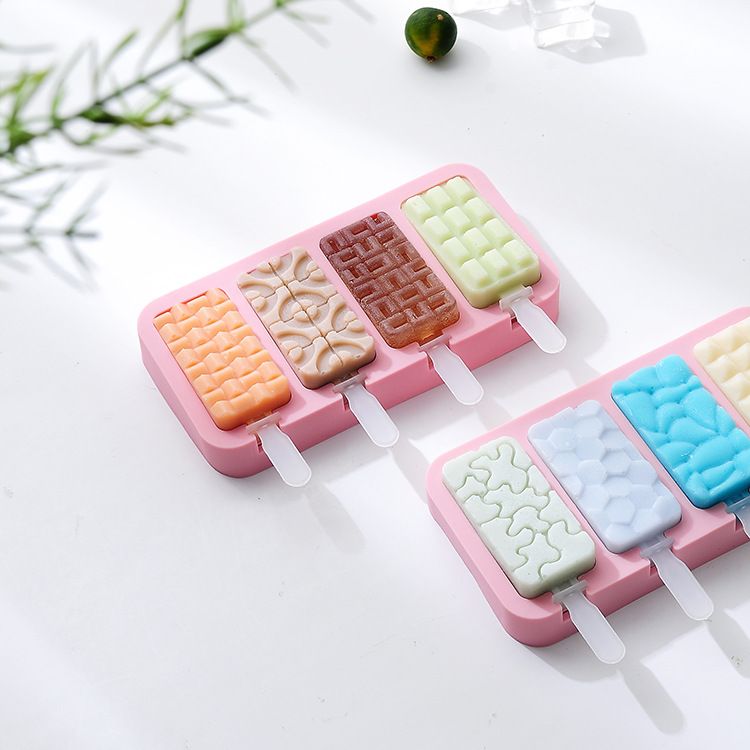Cute Baking Tools Silicone Ice Cream Maker Mold Popsicle Mould Novelty Silicon Ice Pop Mold with Lid for Kids
