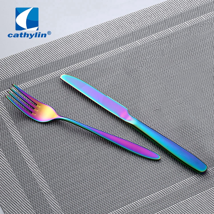 Eco-friendly stainless steel colorful flatware, PVD dinnerware wedding