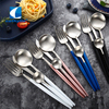 Wholesale 18/10 Stainless Steel Black White Blue Pink Handle Gold Plated Flatware Set