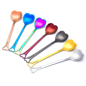 Cute Metal Stainless Steel Tea Dessert Coffee Spoon Heart Scoop