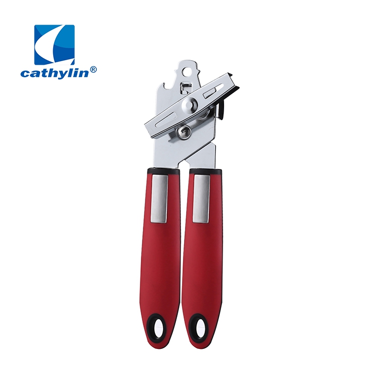 Cathylin ergonomic turning knob non-slip handle custom safety heavy duty stainless steel manual can opener 