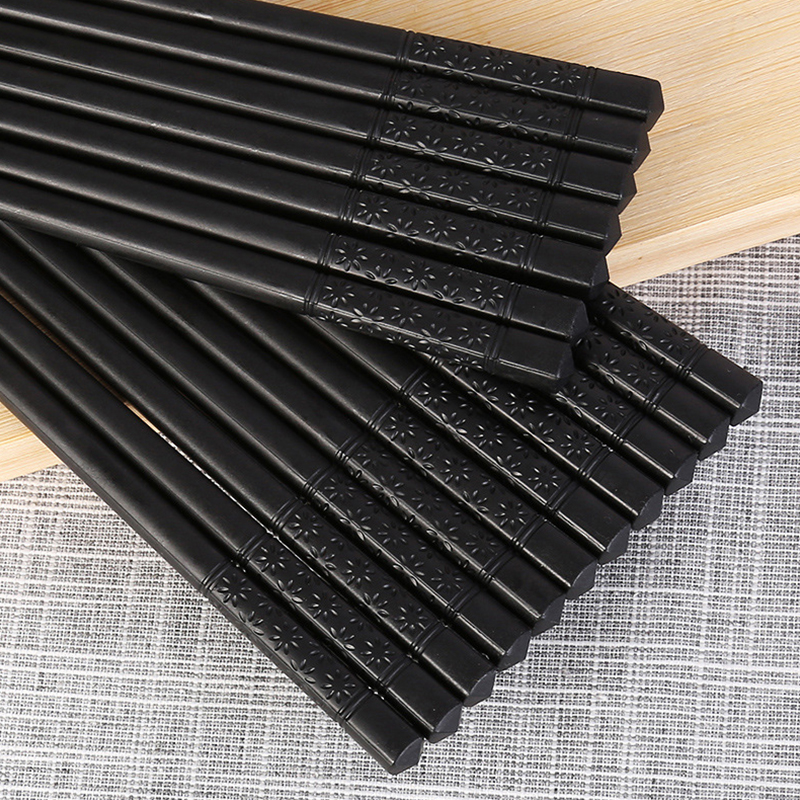 Oem food grade fancy custom logo printed recycled black fiberglass chopsticks safe