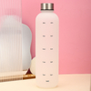 Wholesale High Capacity 1000ml Plastic Sports Water Bottles Color Frosted Leak-proof Water Bottle with Time Maker