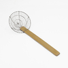 Stainless Steel Oil Skimmer Slotted Scoop Filter Colander Spoon with Wood Handle