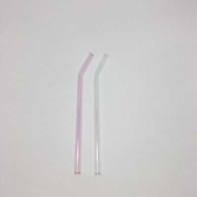 Custom Design Charm Colored Clear Straight Reusable Bubble Tea Borosilicate Glass Straw for Drinking
