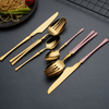 Luxury Stainless Steel Knife Fork Spoon Set Gold Plated Flatware Cutlery Set with Gift Box