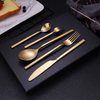 Custom Knife Spoon Fork Silverware Modern Luxury Wedding Matte Gold Flatware Stainless Steel Cutlery Set