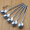 Long Handle Milkshake Dinner Spoon Teaspoons Bulk Stainless Steel Korea Custom Customized Spoons Customized Logo Acceptable