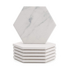 Non Slip Sublimation Hexagon Color Custom Tile Craft Drink Coffee Cup Blank Stone Marble Style Absorbent Ceramic Coaster Set