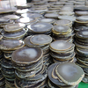 Wholesale Bulk New Trends Design Gift Slice Mixed Color Gold Rim Black Rose White & Blue Natural Stone Agate Coaster Set