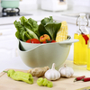 High Quality Wheat Straw Double Drain Basket Bowl Strainer Kitchen Strainer Basket Vegetable/fruit Washing Basket