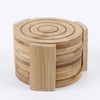 Custom Laser Cut Printable Diy Blank Carved Engraved Drink Tea Cup Mat Set Handmade Bamboo Wooden Coaster for Craft