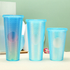 New Large Capacity Colorful Mug Portable Outdoor Travel Coffee Mug Plastic Pp Reusable Coffee Cup with Lid