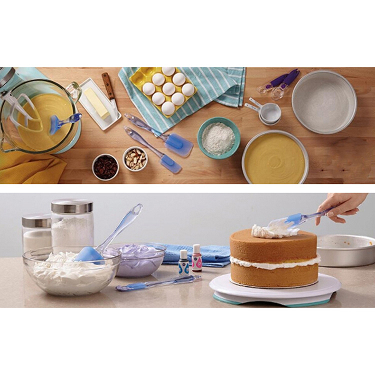 Heat-resistant Non Stick Cake Cream Pastry Silicone Spatula Set for Baking