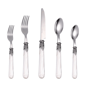 Cathylin Flatware 20 Piece set, Silverware Set, Cutlery Set, Stainless Steel Flatware Knife Spoon Fork 