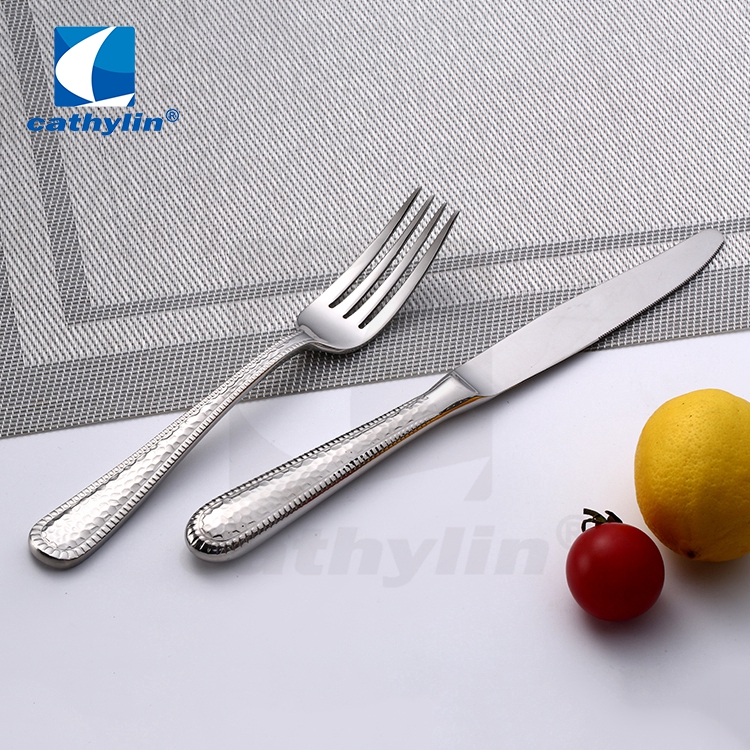 High quality silver cutlery set for hotel, 18/10 stainless steel flatware 