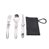 Collapsable reusable stainless steel metal titanium camping outdoor travel foldable small fork spoon knife folding spork