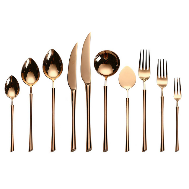 304 Stainless Steel Cutlery Western Luxury Flatware Spoon Fork Knife Set Rose Gold Cutlery for Wedding Gift