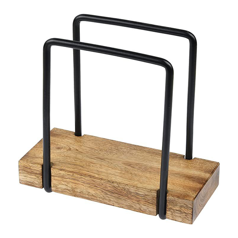 Custom Bulk Paper Desktop Storage Black Metal Napkin Holder Bamboo Fiber Tissue Box for Hotel Table