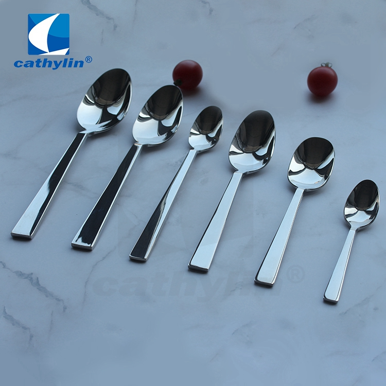 Cathylin 4pcs Modern Inox Cutlery Set 18/10 Stainless Steel Flatware for Hotel