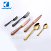 Cathylin 6pcs stainless steel picnic cutlery gold, hotel wedding matte flatware set