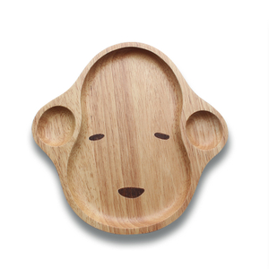 Wholesale Kids Lovely Dinner Plate Baby Animal Natural Wooden Plate