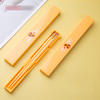 Chinese Style Traditional Lion Dance Pattern Printed PET Fiberglass Chopsticks with Fancy Plastic Abs Case
