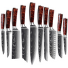 Wholesale Professional 2 3 4 5 6 8 10 Pcs Chef Knife Stainless Steel Kitchen Knife Set with Red Handle
